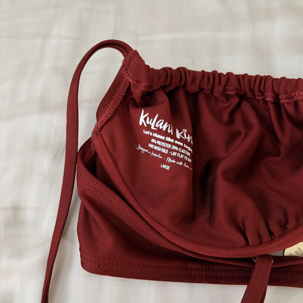 Kulani Kinis Ruched Underwire Bra Bikini Top - Sweet Cinnamon EUC - Picture 3 of 6